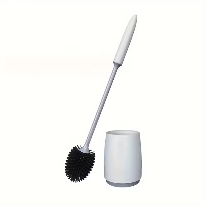 Escobilla De Silicona Para Inodoro, Herramienta De Limpieza De Drenaje Rápido, Cepillo De Limpieza De Pie, 1 Juego - 1