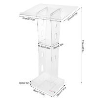 Soporte de podio acrílico con LED transparente, 110 cm, iglesia, atril, gran bandeja de lectura, aula, podio claro, púlpito cristiano - details 1