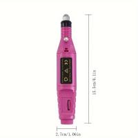 Máquina de taladro eléctrico para uñas, Pulidora portátil para manicura y pedicura con 6 puntos y bandas de lijado, USB - details 6