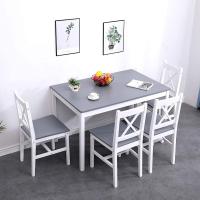 Juego de comedor para 4 personas, mesa de comedor con 4 sillas, juego de mesa de cocina de madera, mesa de comedor y sillas, juego de muebles de ahorro de espacio para cocina y sala - details 5