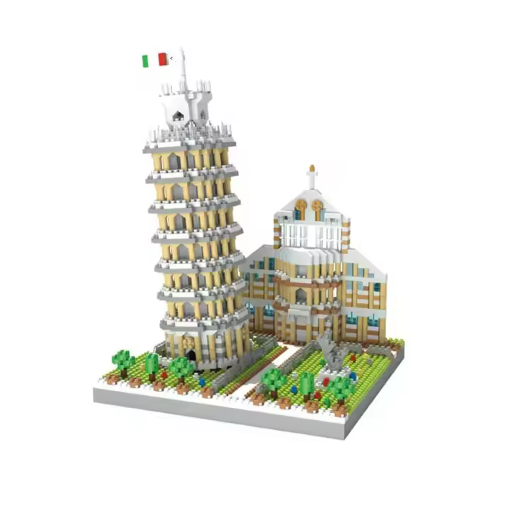 KNEW build la torre inclinada de Pisa Euro builtion, Micro Mini bloques de construcción para adultos y niños, juego de Juguetes - 1