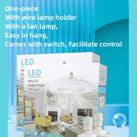 Ventilador de luz LED 2 en 1, lámpara de tres velocidades, cuenta E27, tornillo, Control remoto, Control de pared, dormitorio - details 6