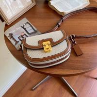 Nuevo Bolso bandolera de un hombro Retro de lona con Panel de contraste de estilo pequeño - details 8