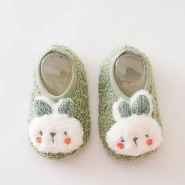 Zapatillas cálidas de felpa para bebé, zapatos de calcetín para el suelo para niño y niña, zapatos suaves antideslizantes para caminar, zapatos de interior para niño, Otoño e Invierno - 1