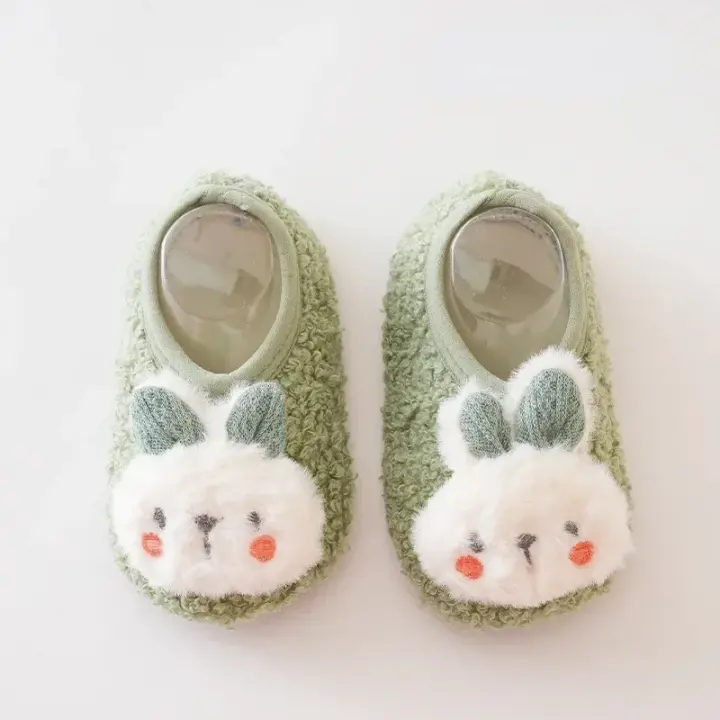 Zapatillas cálidas de felpa para bebé, zapatos de calcetín para el suelo para niño y niña, zapatos suaves antideslizantes para caminar, zapatos de interior para niño, Otoño e Invierno - 1