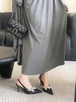Cadena de diamantes de imitación tacones altos nuevo temperamento puntiagudo bolsa de banquete francés sandalias de cabeza zapatos individuales vacíos - details 7