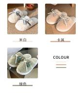 Zapatillas de algodón para mujer, zapatos de interior para el hogar transpirables, antideslizantes, con forro polar EVA, suela gruesa de piel, otoño e invierno, novedad de 2024 - details 18