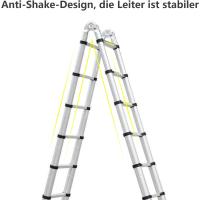 Escalera Telescópica de Aluminio de 5m Portátil, Desmontable, Antideslizante, Extensible, Multiusos, Carga de 150kg Mejoras del Hogar y Herramientas - details 93