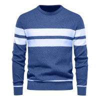 Nueva Suéter De Otoño Para Hombre Con Cuello Redondo Y Mangas Largas Patchwork Caliente Y Delgado Moda Casual Ropa De Hombre - details 11