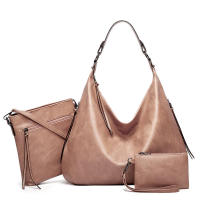 Bolso de hombro de piel sintética para mujer, conjunto de tres piezas, suave - details 34