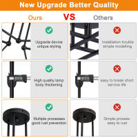 Lámpara de Araña Colgante Goeco con 6 Bases de Bombillas E27 Plafón de Techo Interior Negro para Sala de Estar Salón Dormitorio Estilo Tradicional Eficiencia de Energía Iluminación Retra Montaje Semiflush - details 11