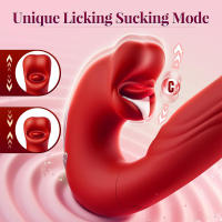 Vibrador de empuje para lamer la lengua 3 en 1, consolador vibrador para masaje de clítoris y punto G, tapón Anal, productos para adultos, Juguetes sexuales para parejas - details 1