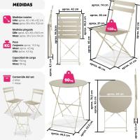 Juego de Muebles de Jardín Exterior Mesa de Bistro y 2 Sillas Plegables Antideslizantes - details 14
