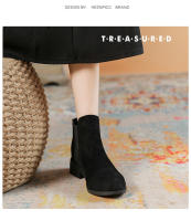 Chelsea botas cortas de cuero suave redondo Martin botas coreanas pequeñas botas de tobillo - details 2