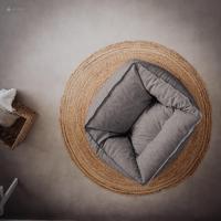 Reposapiés Salon de Lujo - [50x40x30 cm] Sofá Puf de Diseño con Relleno Incluido para Escritorio u Oficina - Taburete Bean Bag Silla Grande en Cuero Sintético Beige - details 24