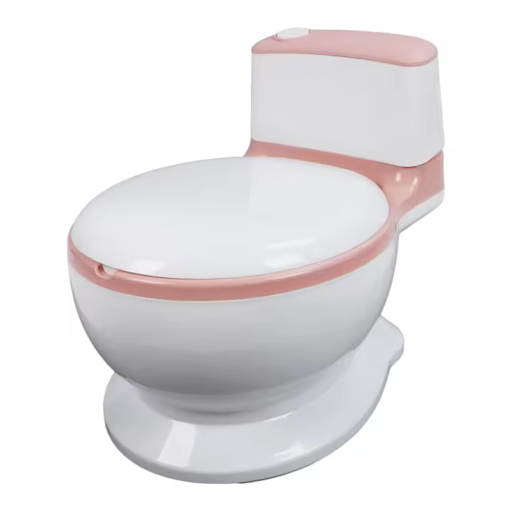 Silla de Entrenamiento de Inodoro Portátil Luqeeg Asiento de Baño para Niños con Cepillo de Limpieza Ajustable, Antideslizante, Verde - 1
