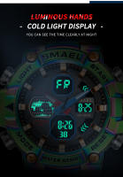 Reloj Deportivo para Hombres Smael con Doble Pantalla Analógico Digital Resistente al Agua Militar Colorido Material de Banda de Hierro Forma Redonda Movimiento de Reloj Deportivo - details 4