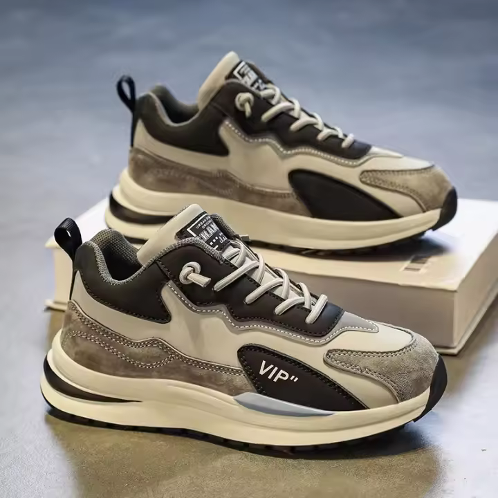 Zapato casual de piel con plataforma y veludo de algodón - 1