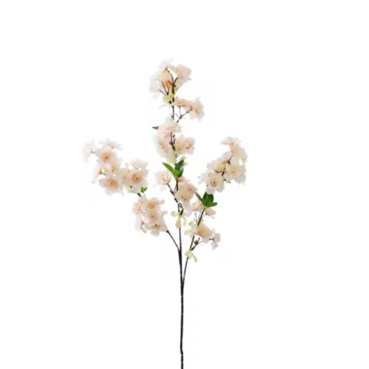 Rama de flor de melocotón Artificial de tacto Real, elegante flor de cerezo de seda hecha a mano, flor falsa de plástico para sala de estar y escritorio - 1
