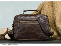 CONTACT'S-bolso bandolera de cuero de vaca para hombre, bandolera grande, informal - details 1