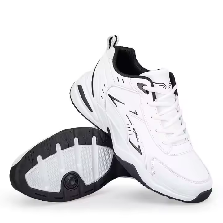 Zapatos deportivos informales para hombre de talla grande, de alta calidad, transpirables, parte superior de cuero de fibra ultrafina, suela elástica, cómodos - 1