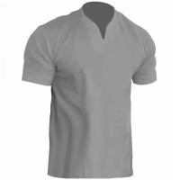 Camiseta deportiva de gran tamaño para hombre, de algodón elástico, con bolsillo, manga corta, cuello en V, estilo polo, para verano. - details 1