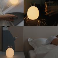 Luz nocturna de silicona para niños y bebés, lámpara de Ambiente de Navidad, recargable, táctil, ciervo, conejo, cartón Led - details 5