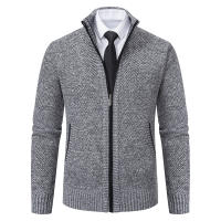 Jerséis de cuello alto a la moda para hombre, suéter grueso de lana para otoño e invierno, prendas de punto informales sólidas, Tops cálidos con cuello redondo para hombre - details 3