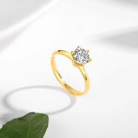 Anillo de Oro 18K Certificado Moissanita de 6.5mm Estilo Solitario con 6 Garras para Mujeres - details 1