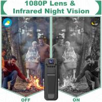 Mini cámara corporal HD 1080P Grabadora de vídeo portátil con 180 °   Videocámara portátil con lente giratoria y cámara corporal de policía de visión nocturna para deporte/entrega/viajes/aplicación de la ley con 128GB - details 4