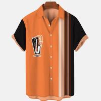 Camisa de Verano Hawaiiana para Hombres Estampado 3D de Saxofón, Suelto, Manga Corta, Clásico, Para la Playa, Aloha - details 4