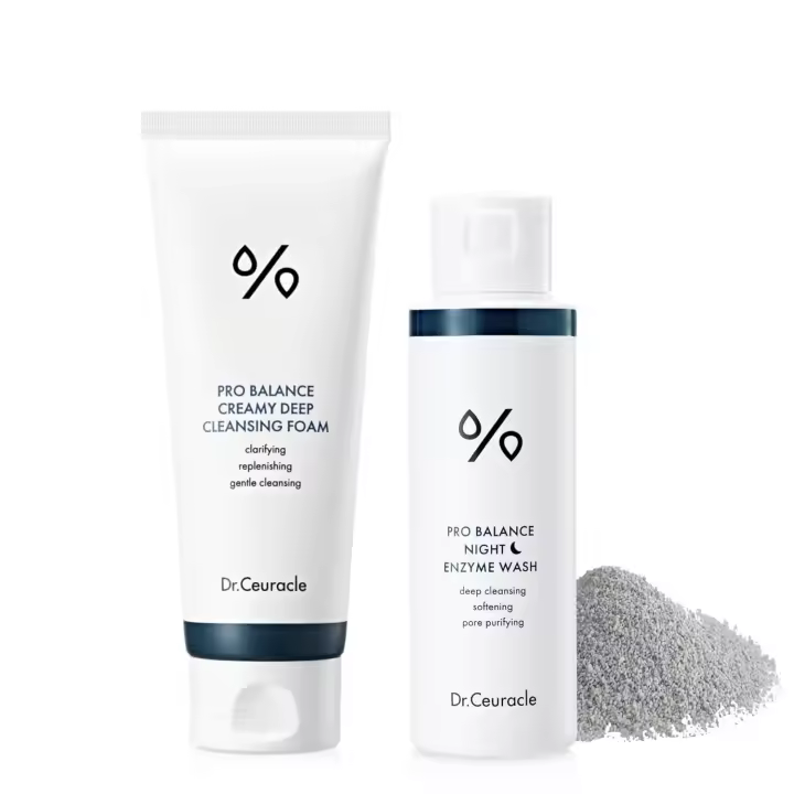 Dr.Ceuracle caliente |   Pro Balance Espuma de limpieza profunda cremosa + limpiador facial con enzimas nocturnas - 1