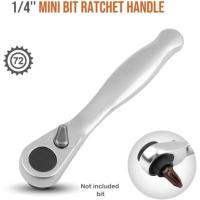 Mini llave de trinquete de 72 dientes, enchufe de liberación rápida o soporte de broca, manija de trinquete de 1/4, cabeza de accionamiento cuadrada - details 10