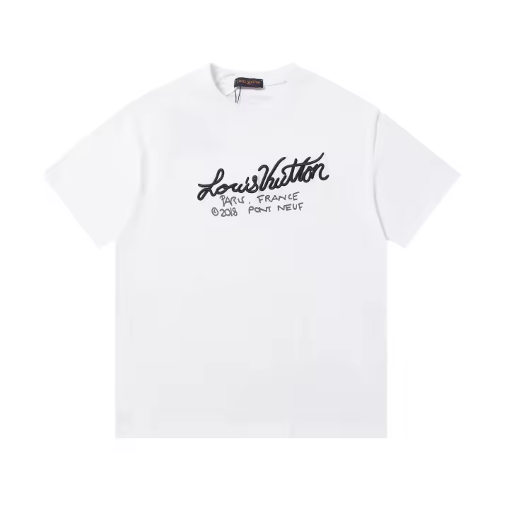 Camisetas casuales de verano para hombre, algodón puro, cuello redondo, manga corta, novedad con estampados de logotipo. - 1