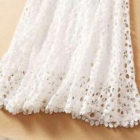 Elegante Vestido Maxi Blanco VGH Cuello en V, Manga Alta, Cintura Recortada, Adelgazante - details 16