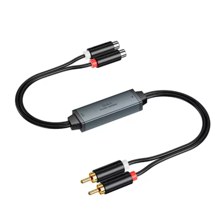 AV100C para aislador de Audio RCA, filtro de ruido de tierra común, cancelador de ruido antiinterferencias de 3,5mm, Audio para coche, estéreo doméstico - 1