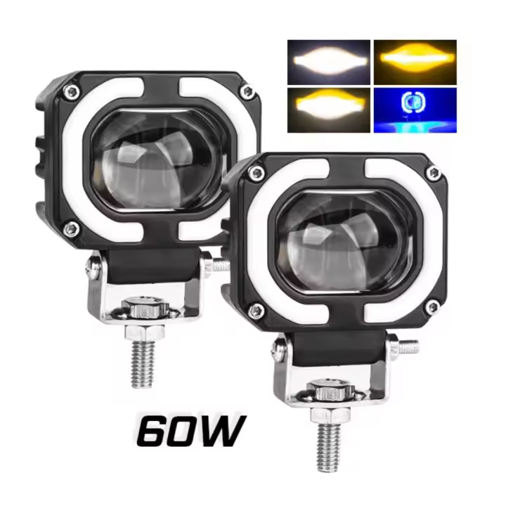 Foco LED para motocicleta, luz antiniebla auxiliar impermeable de 60w para coche/faro de conducción - 1