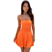 M23DS735 Vestido superior de color sólido plisado de cintura alta ajustado nuevo a la moda para mujer - details 28