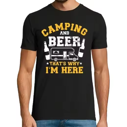camping y cerveza por eso estoy aquí rv Camisetas CERVEZA,Pack Regalo Camiseta Personalizada - 1