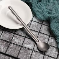 Cuchara De Titanio Con Mango Largo Para Camping Y Picnics Accesorios De Cocina Ambientales Utensilios De Cutlería Con Cuchara Y Fork EDC - details 10
