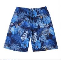 Bañador con estampado de plantas para hombre, pantalones cortos de playa, medio Panty, traje de baño de secado rápido, cintura elástica con cordón - details 1