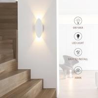 Goeco Luz de Pared Nórdica Blanca, Aluminio, 6W, 3000K Ahorro de Energía, Iluminación Interior para Sala de Estar, Dormitorio, Espejo, Escalera, Pasillo, Entrada - details 5