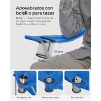 Sillas Portátiles Plegables Alto Resalto, Apoyabrazos, Bolsillo para Tazas, Carga de 150kg, Ideal para Acampada, Jardín, Pesca, Terraca - details 3