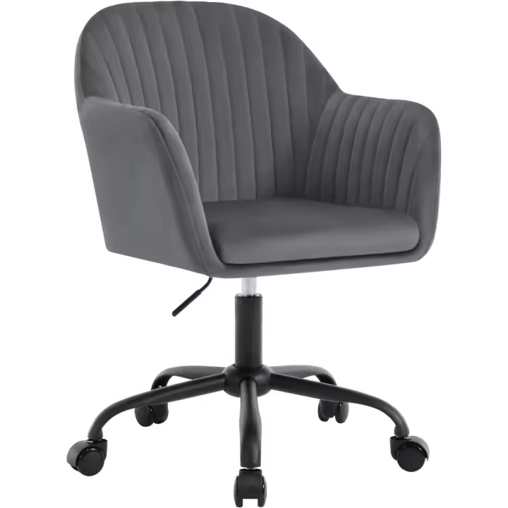 Silla Ergonómica de Escritorio Silla de Oficina Giratoria con Ruedas Silla Ejecutiva con Resalón y Asiento Amplio Altura Ajustable Silla de Ordenador Terciopelo - 1
