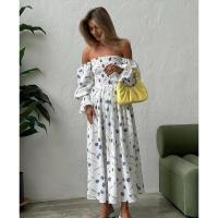Vestido de playa floral elegante, holgado y de manga larga para mujer, primavera-otoño 2025 - details 4