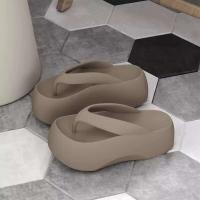 Chanclas Eva de fondo grueso para mujer con plantilla hermosas zapatillas de verano playa hogar excrementos de sensibilidad aumentada suave - details 10