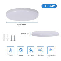Goeco Lámpara LED Moderna Plafón Redondo Estilo Nórdico 32W 3600LM IP54 6500K Blanca Fría 220V - details 0