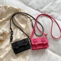 Mini bolso de mensajero pequeño con hebilla de cinturón Retro para mujer, bolso de hombro cuadrado con cadena ligera de cuero PU - details 11