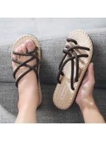 Moda EVA ropa exterior zapatos personalidad suave hombres chanclas calzado ropa de playa cuerda trenzada pisos zapatillas playa - details 3