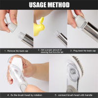 Gadgets dispensador automático de líquidos, cepillo de limpieza de cocina con mango largo, esponja extraíble, 3 en 1 - details 4